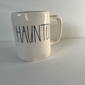 Rae Dunn Haunted Coffee Mug Halloween White Black